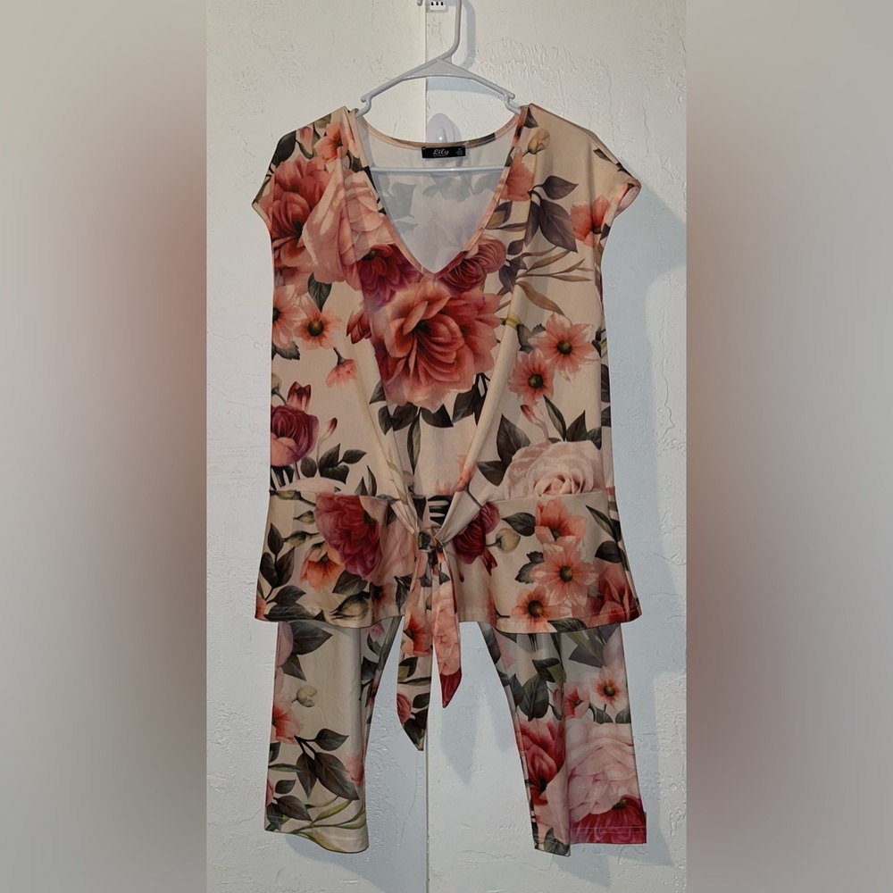Lily by Firmiana Two Piece Large Floral Outfit